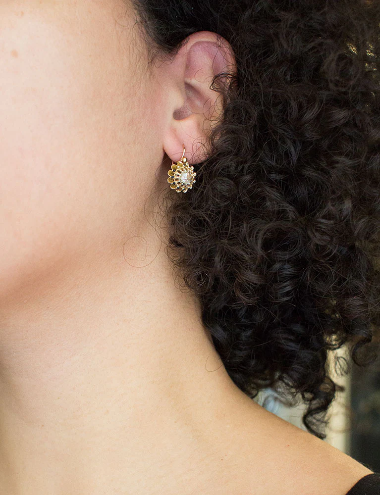 Dormeuses XIXe Diamants Taille Rose - Image 4