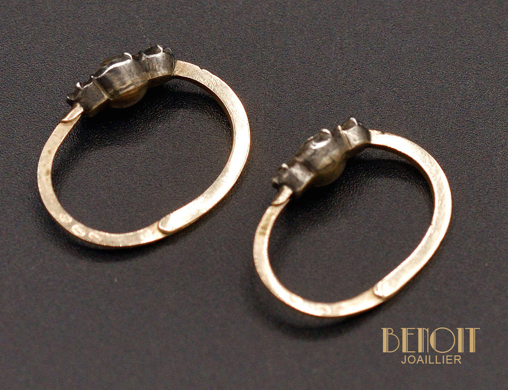 Dormeuses XIXe siècle Diamants Taille Rose - Image 3