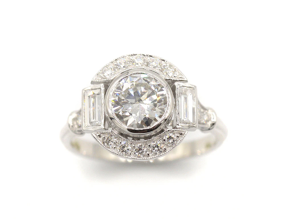 Bague Création Benoit Joaillier "Ronde Baguettes" Diamant 0,70ct G-VS2 - Image 2