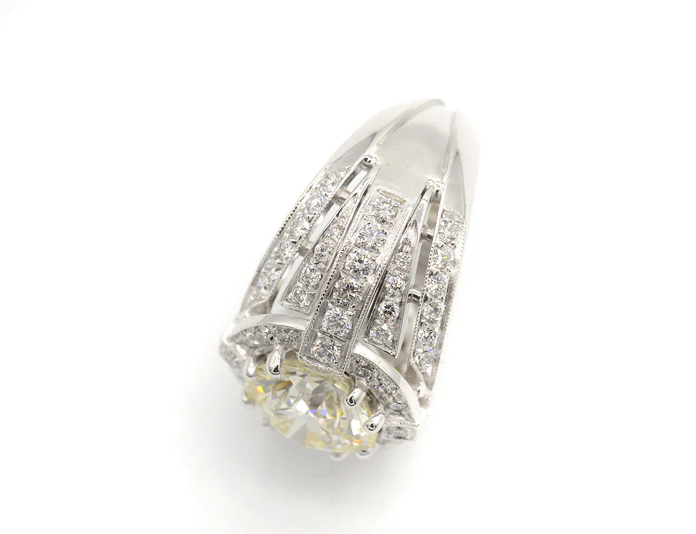 Bague Création Benoit Joaillier "Jonc Style Art Déco" Diamant 3,06 ct L-VVS2 - Image 4