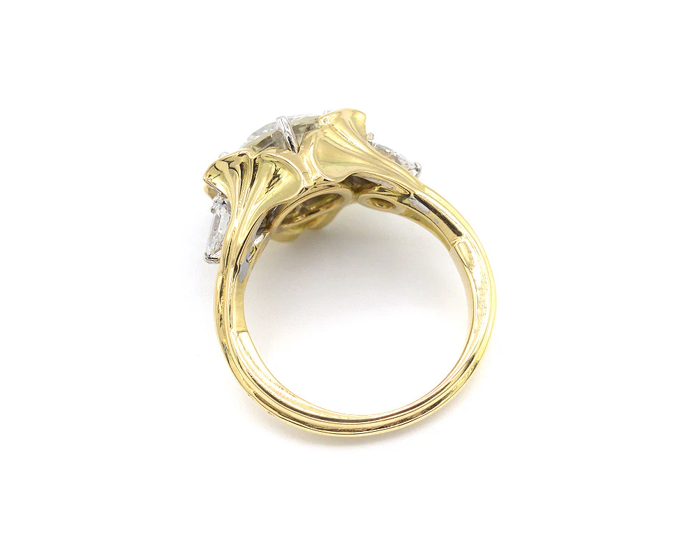 Bague Création Benoit Joaillier "Jonc Ginkgo" Diamant K-Si 2,02ct - Image 4