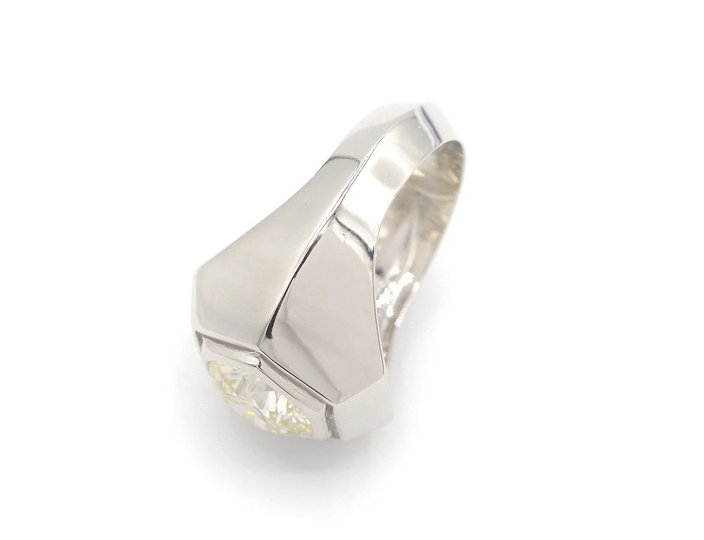 Bague Création Benoit Joaillier "Jonc Hexagonal" Diamant 2,30ct M-Si1 - Image 4