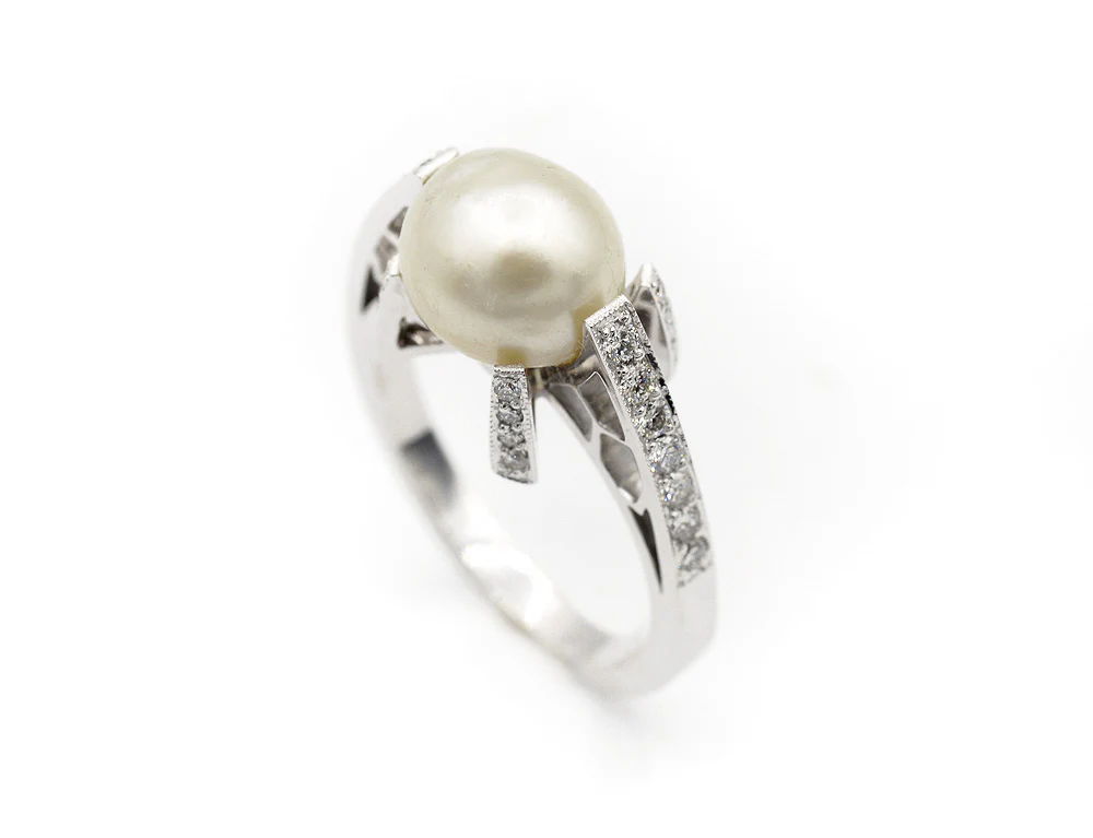Bague Création Benoit Joaillier "Perle fine Griffes" - Image 3
