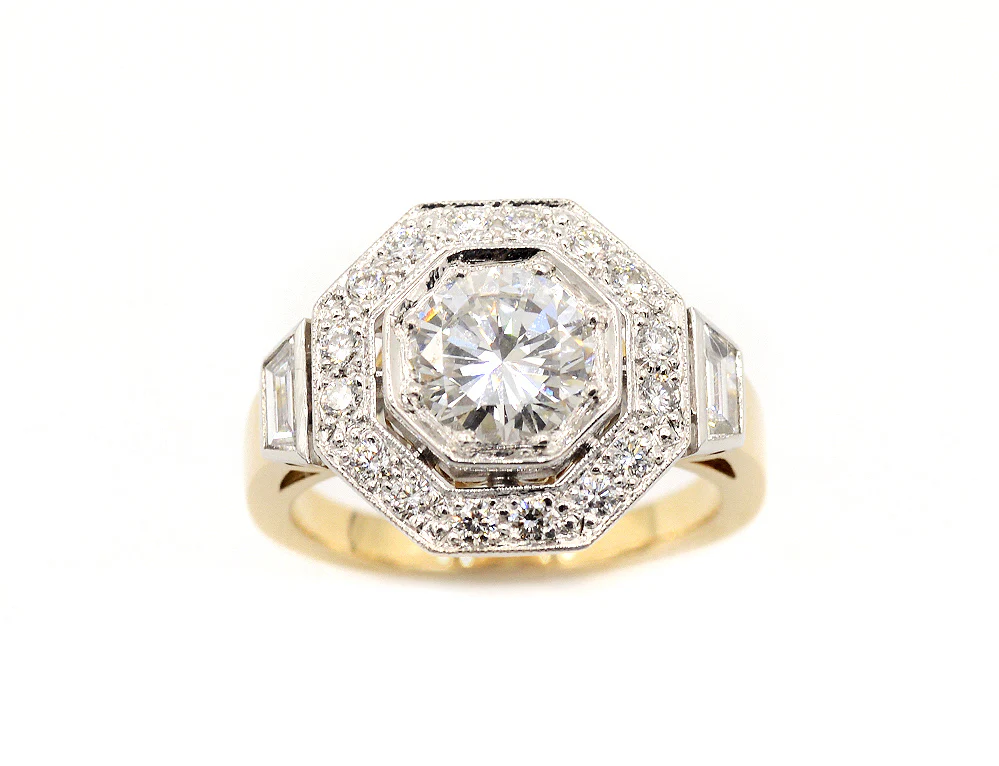 Bague Création Benoît Joaillier "Octogone" Diamant 0,96 carat I-VS1 - Image 6