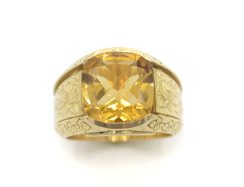 Chevalière Création Benoit Joaillier "Chevalière gravée" Citrine 3,99ct - Image 2