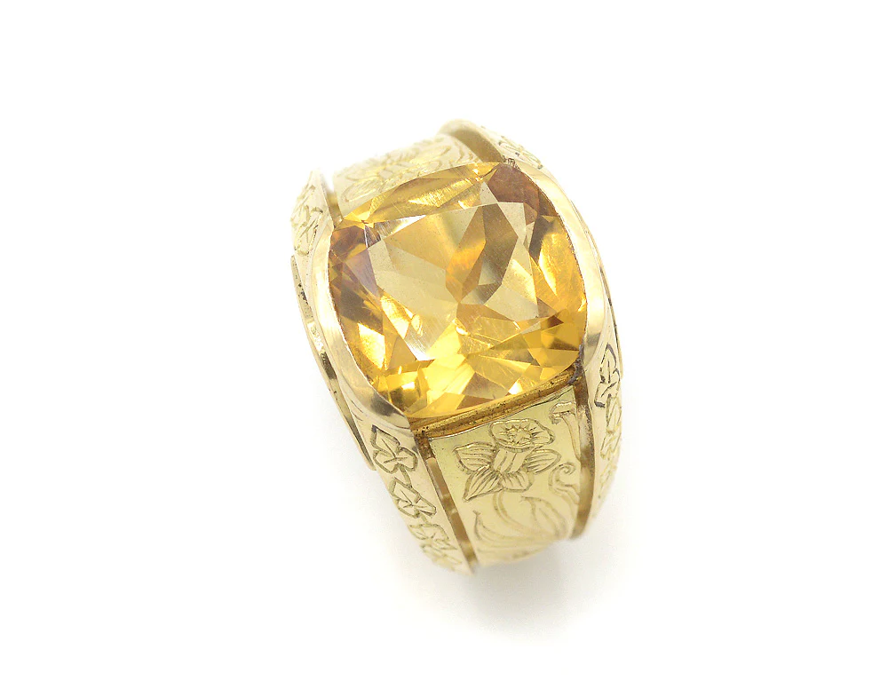 Chevalière Création Benoit Joaillier "Chevalière gravée" Citrine 3,99ct - Image 3