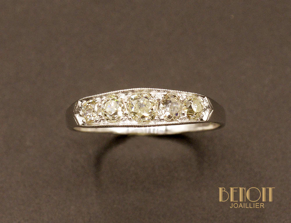 Bague Jarretiere Art Déco Diamants - Image 2