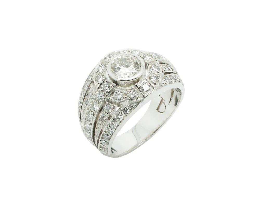 Bague Création Benoit Joaillier "Jonc Art Déco"