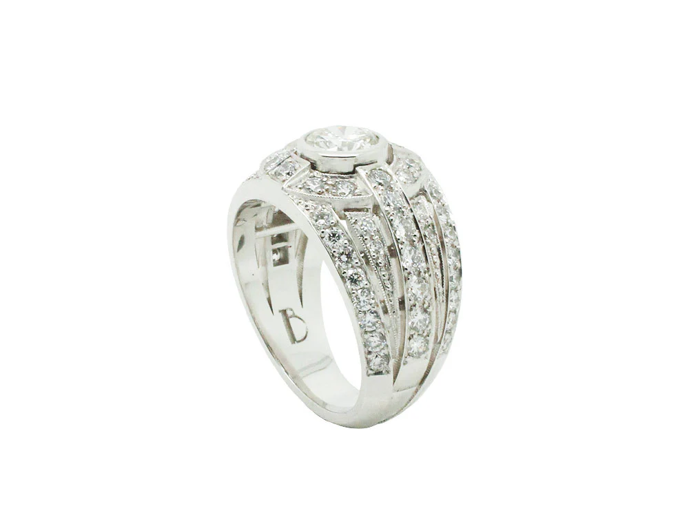 Bague Création Benoit Joaillier "Jonc Art Déco" - Image 3