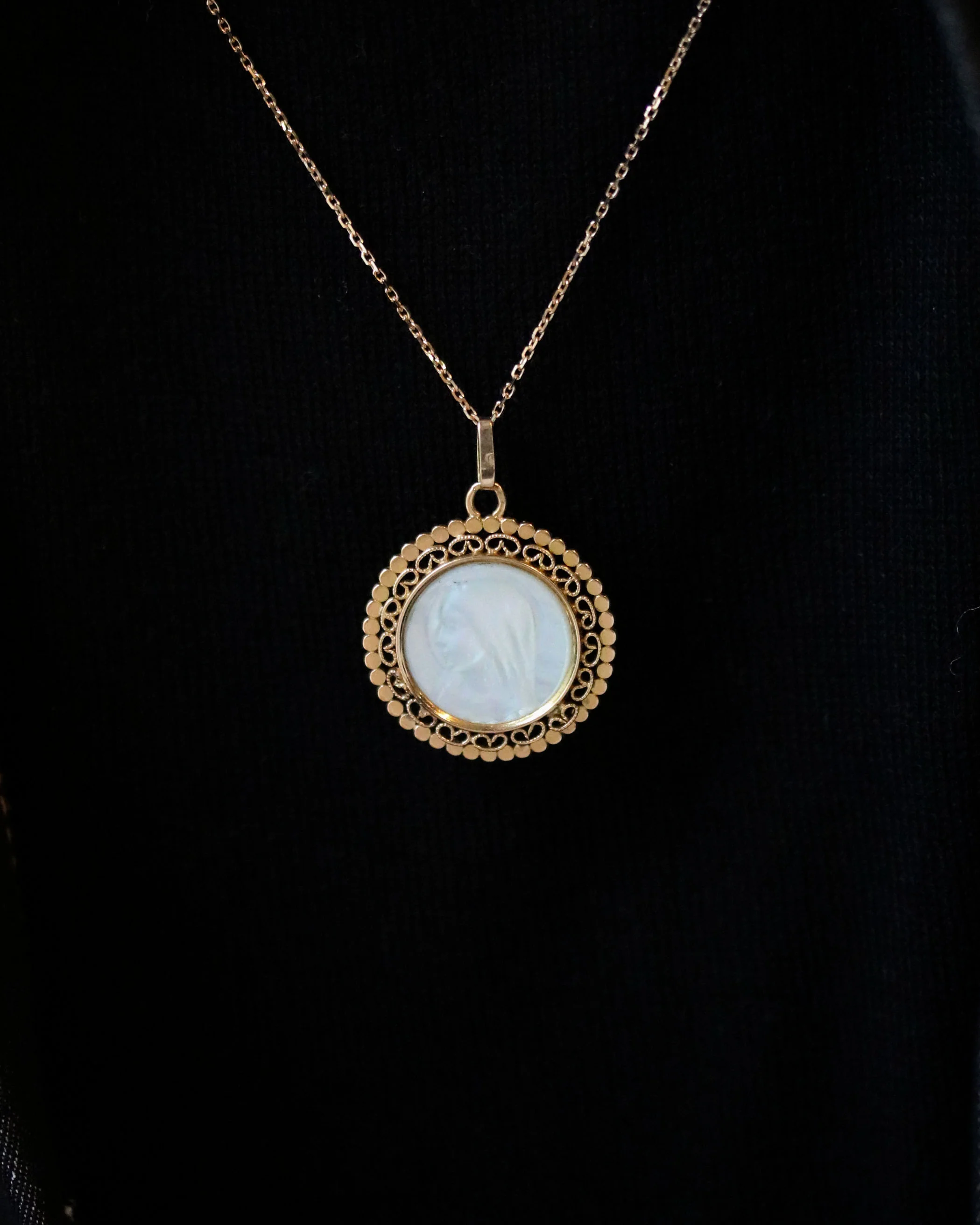 Médaille Ancienne Or Rose et Nacre - Image 5