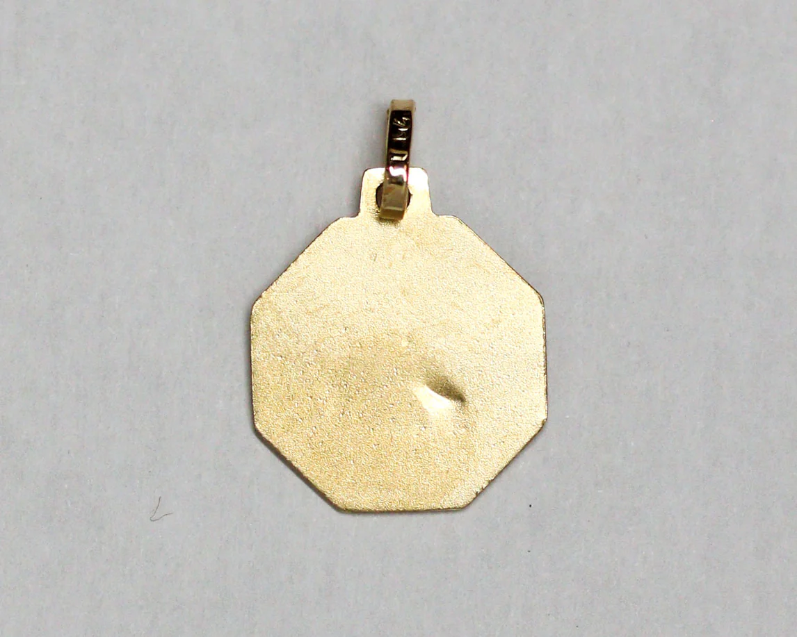 Médaille Ange Octogonale Or Jaune - Image 4