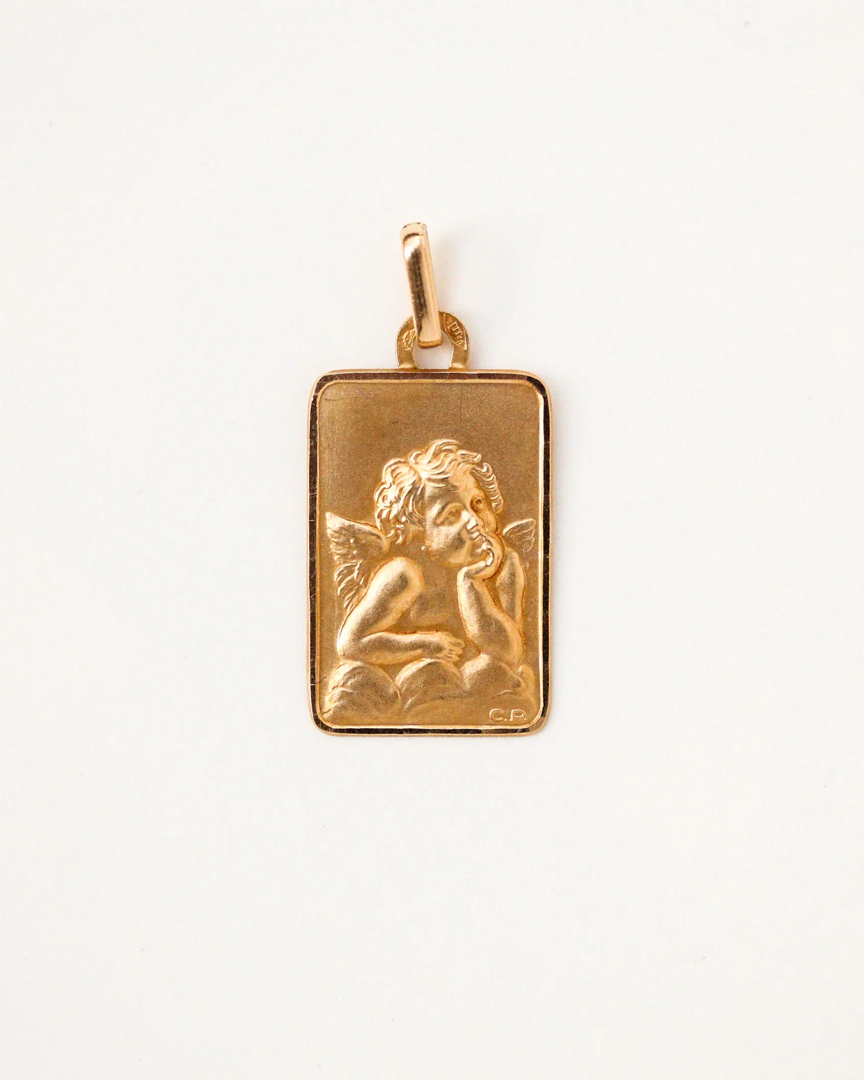 Médaille Ange Rectangulaire Or Jaune - Image 3