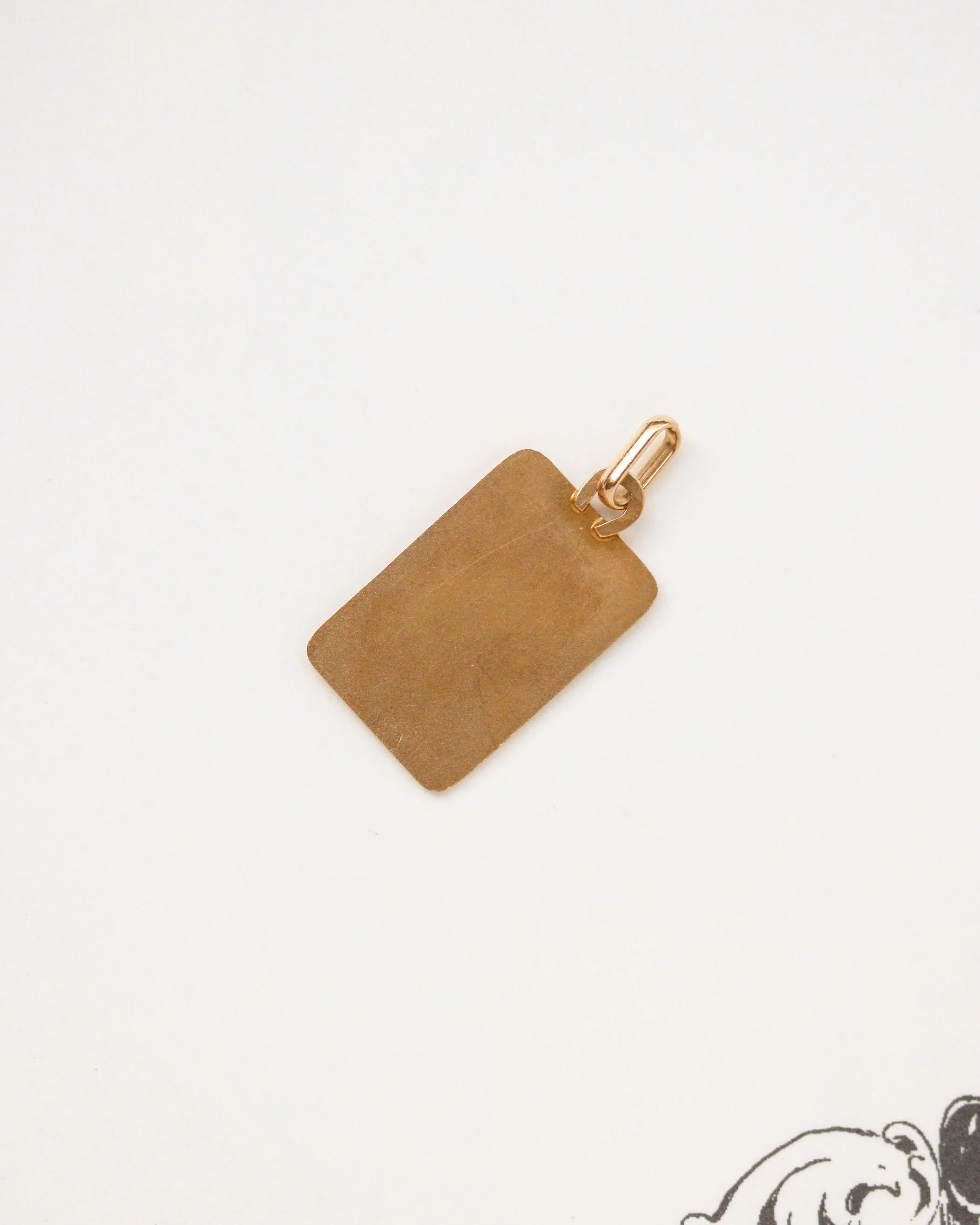 Médaille Ange Rectangulaire Or Jaune - Image 4