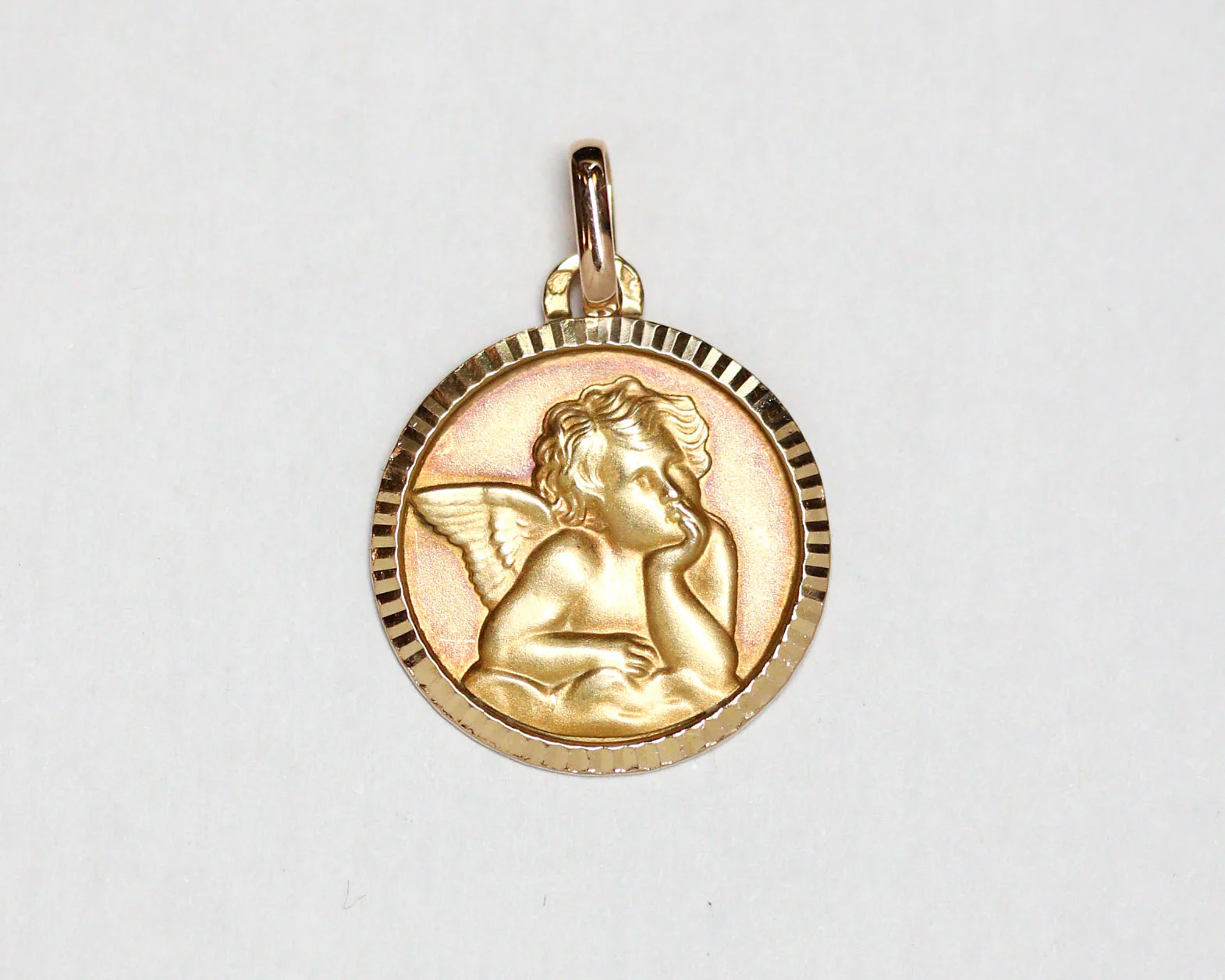 Médaille Ange Ronde Or Jaune - Image 3