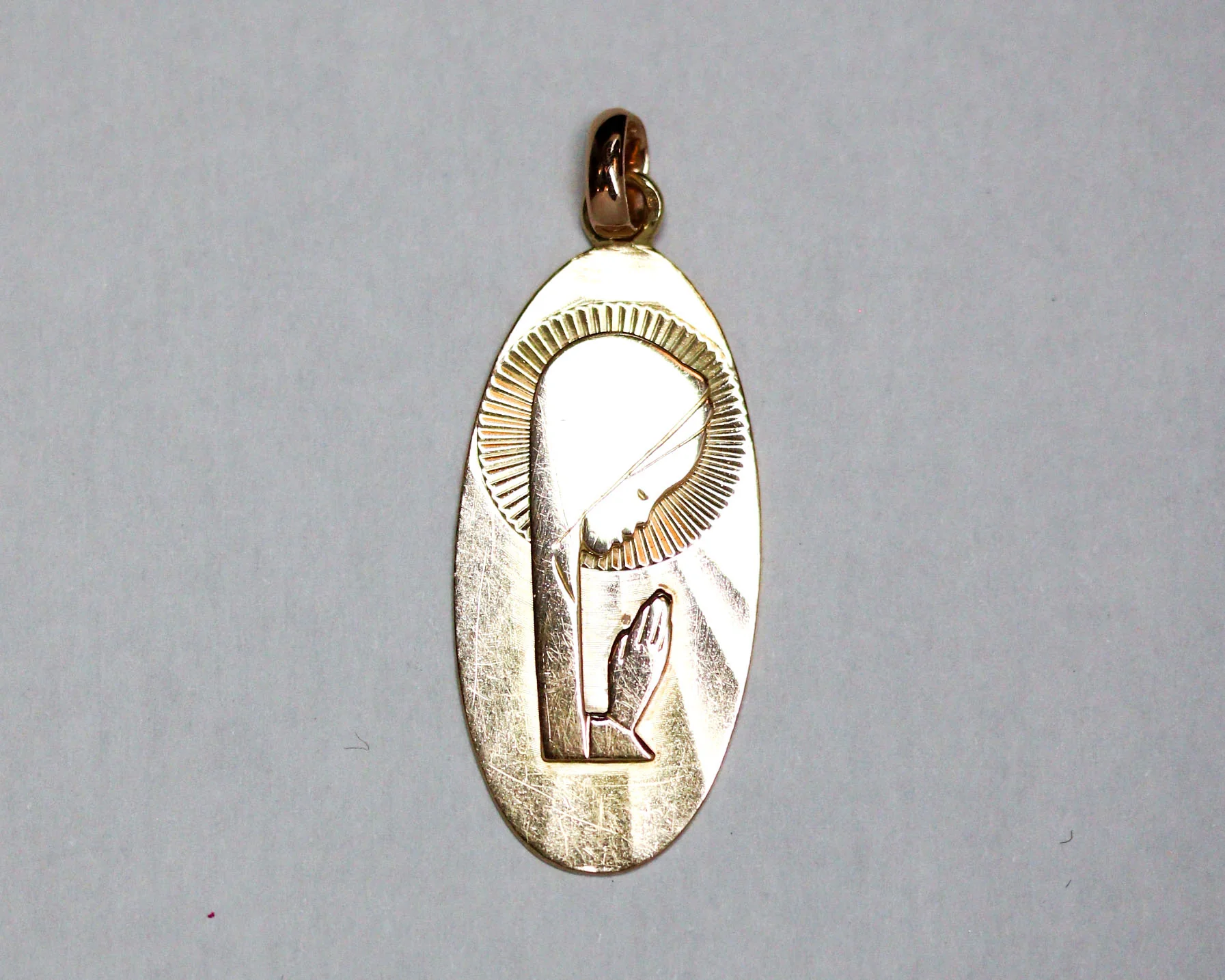 Médaille Sainte Vierge Ovale Or rose - Image 3