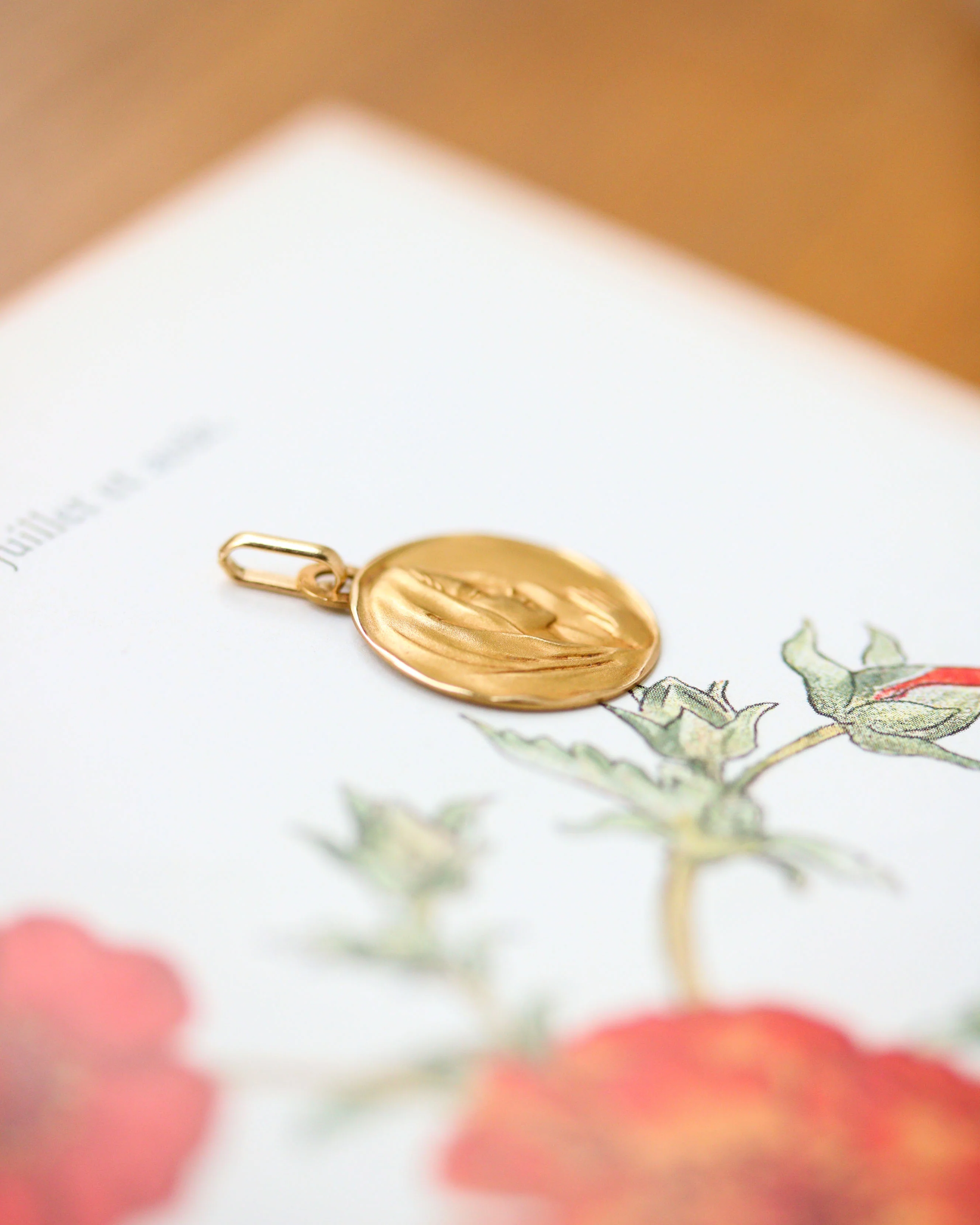 Médaille Sainte Vierge Ronde Or jaune - Image 2