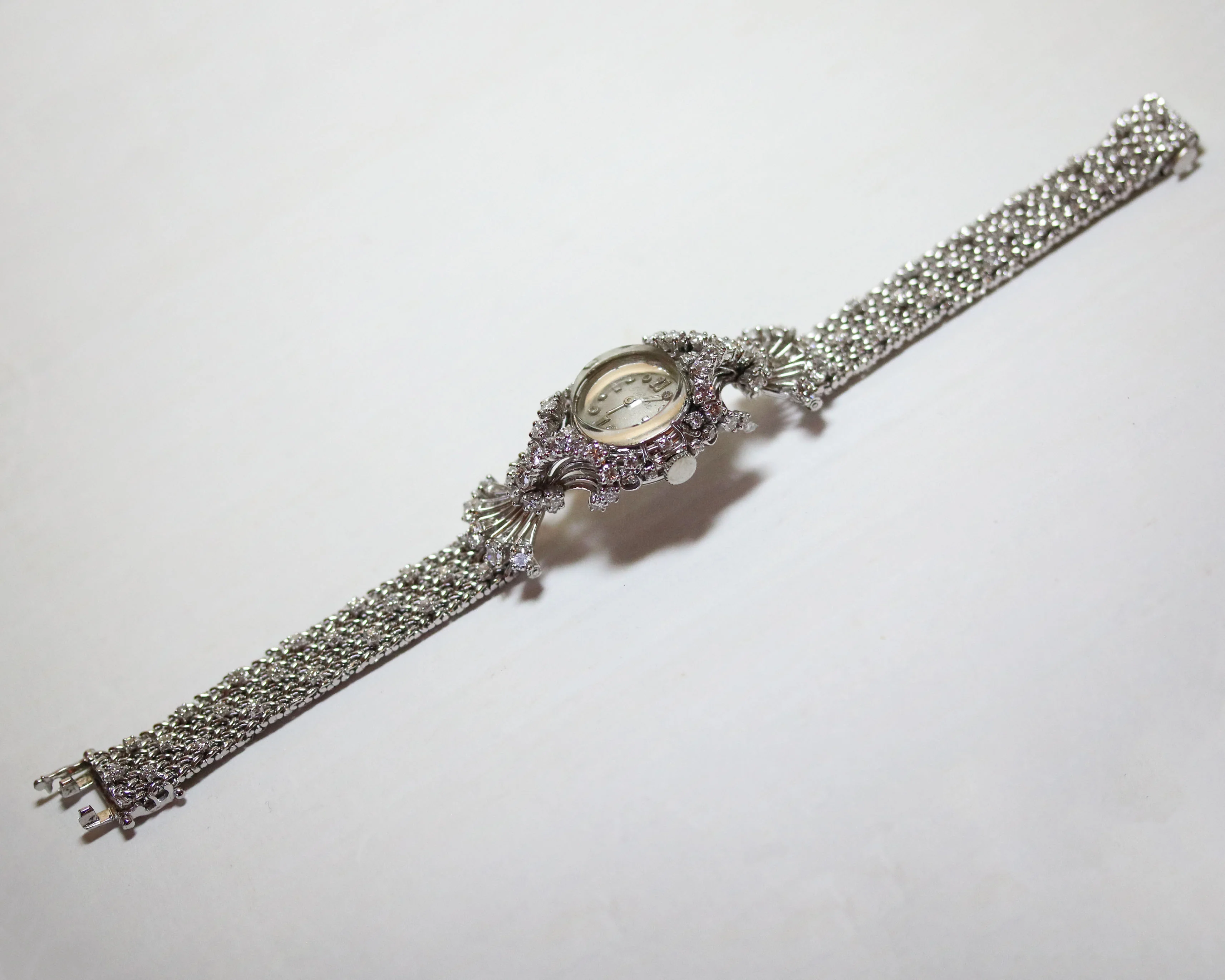 Montre cocktail 1950 Or Platine et Diamants - Image 8