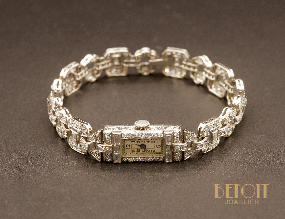 Montre Art Déco Platine et Diamants - Image 4