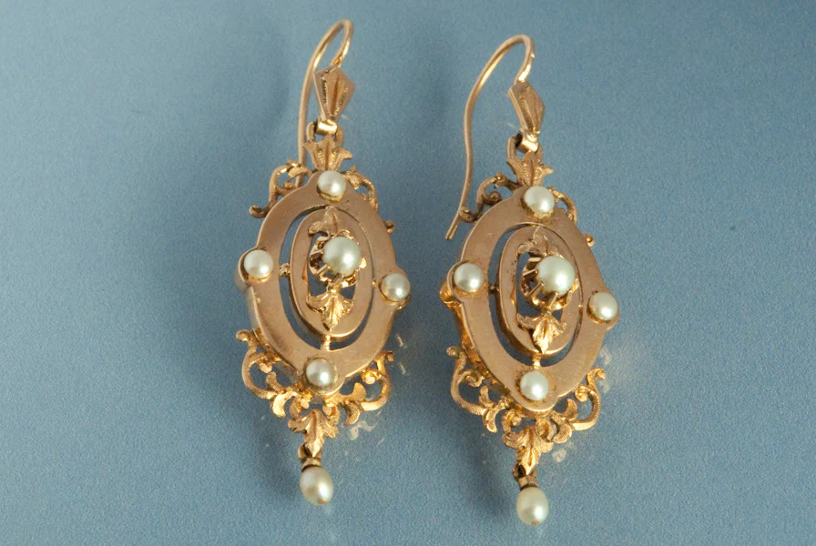Paire de boucle d'oreille Perles Napoléon III