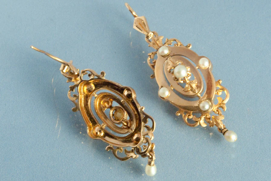 Paire de boucle d'oreille Perles Napoléon III - Image 2