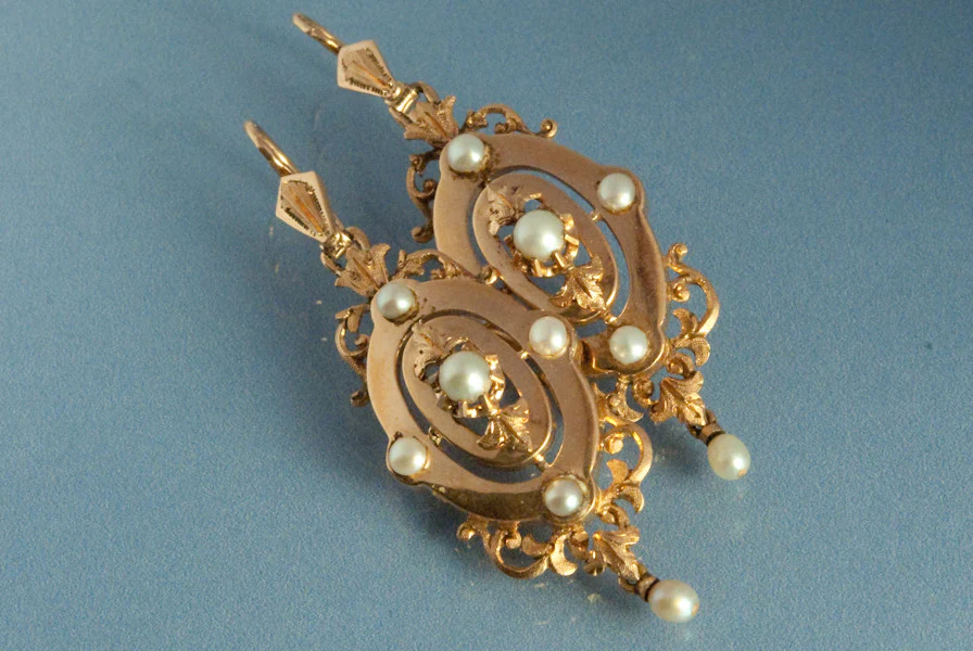 Paire de boucle d'oreille Perles Napoléon III - Image 3
