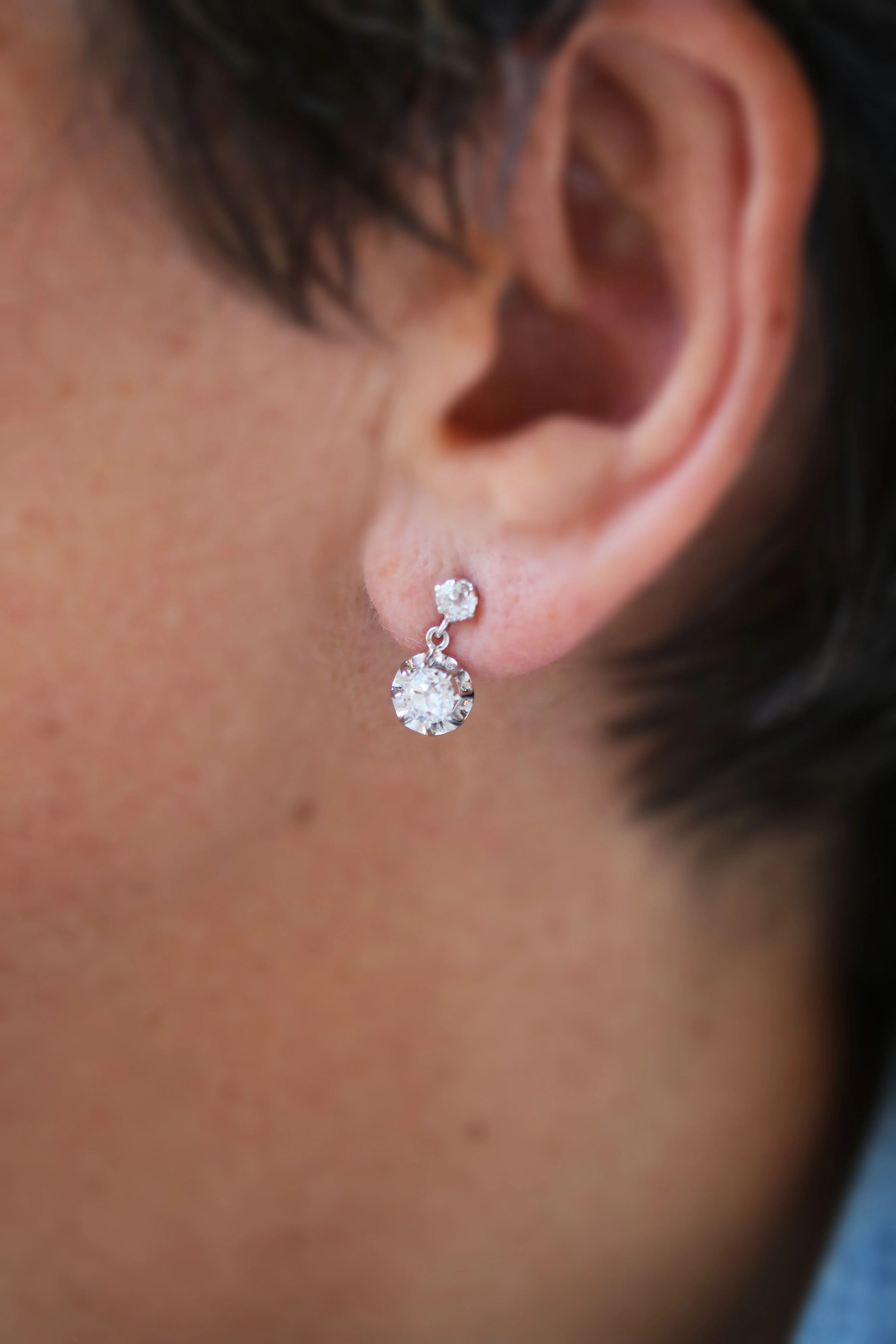 Paire de Boucles d'Oreilles Diamants - Image 2