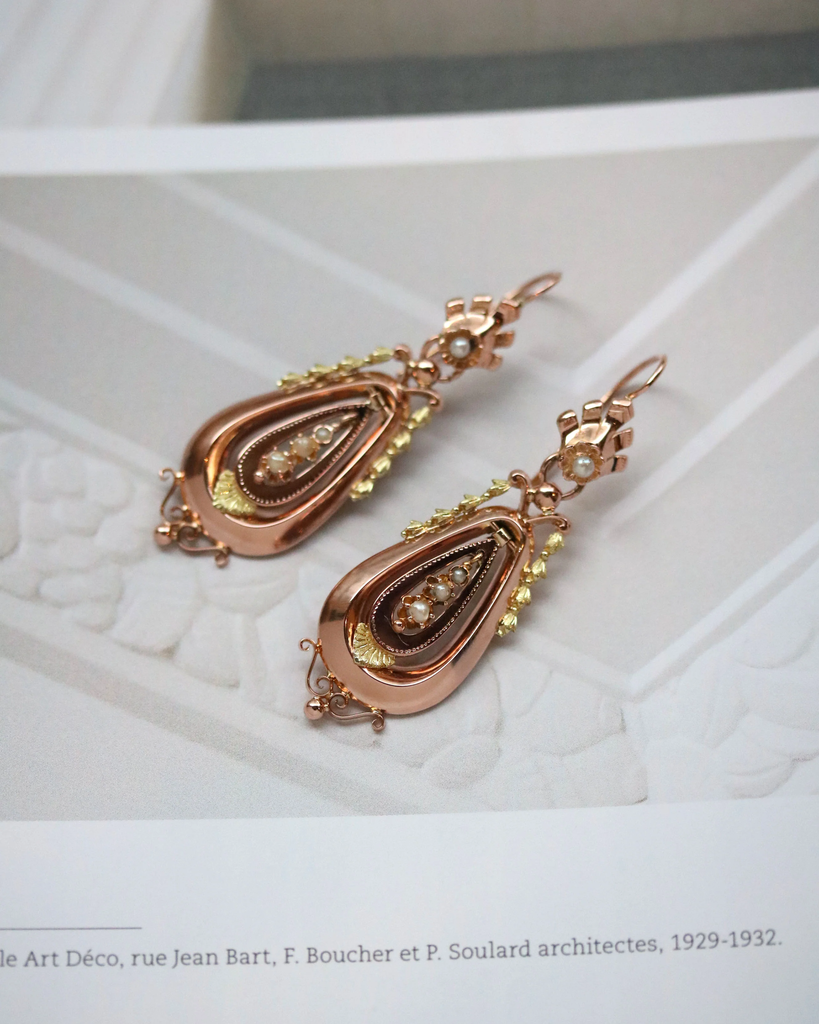Paire de Boucles d'Oreilles Pendantes Napoléon III