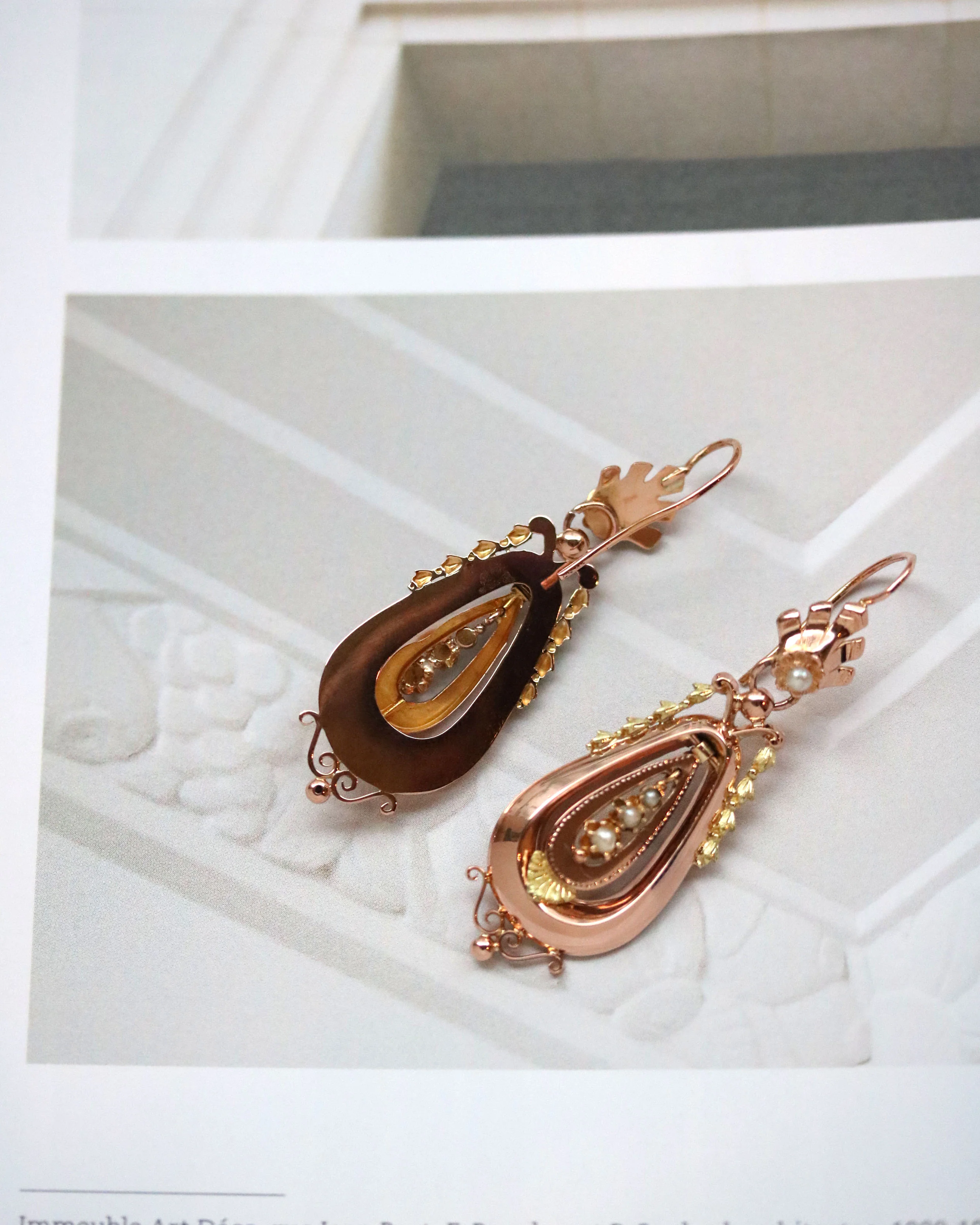 Paire de Boucles d'Oreilles Pendantes Napoléon III - Image 3
