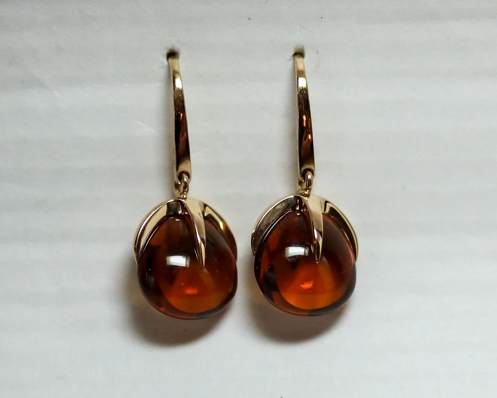 Paire de Boucles d'Oreilles signées "Pomellato" Or rose et Quartz de Madère - Image 6