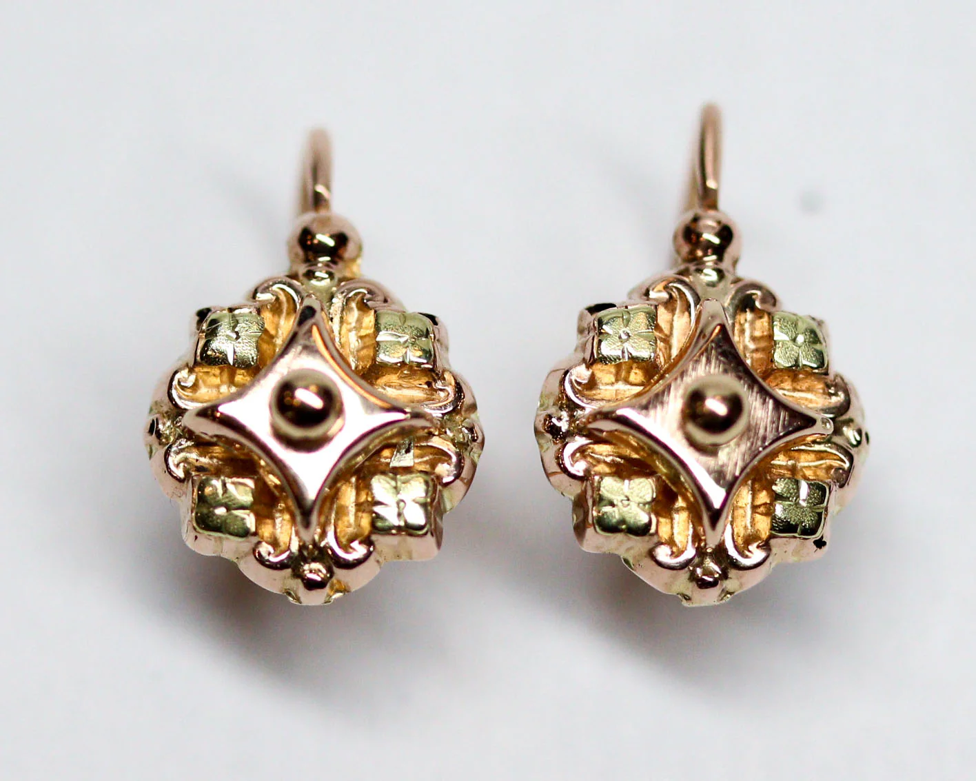 Paire de Dormeuse Or Rose et Jaune - Image 4