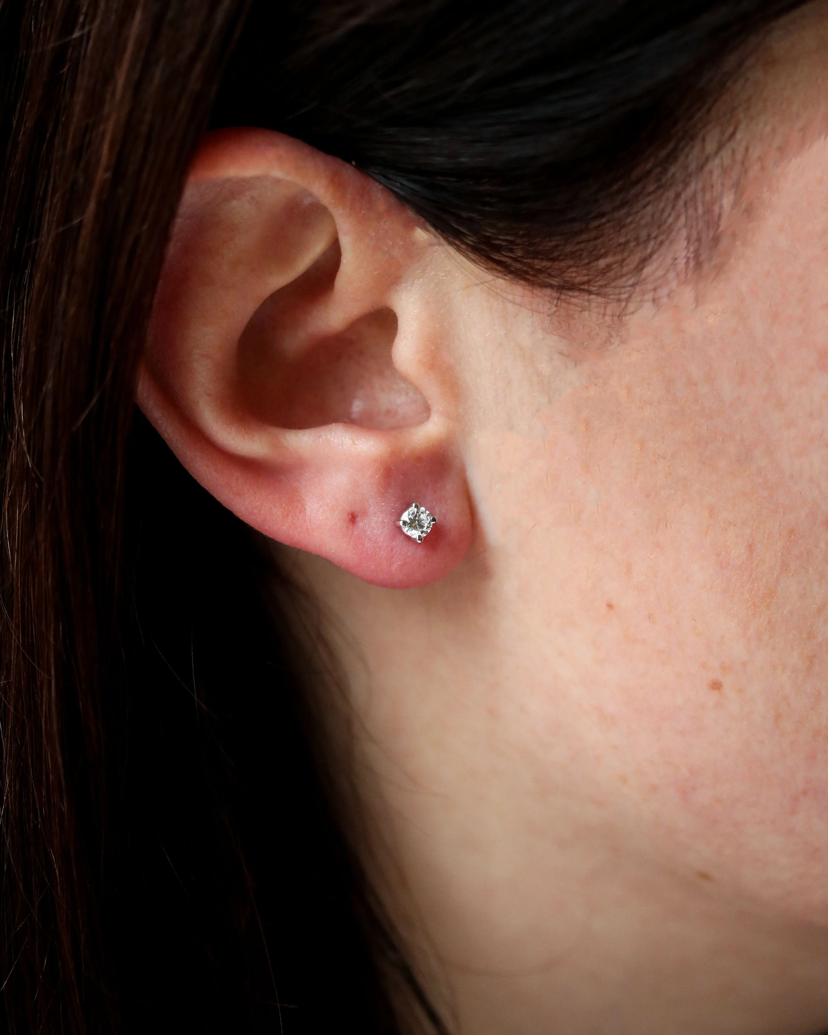 Paire Puces d'Oreilles Or Diamant - Image 2