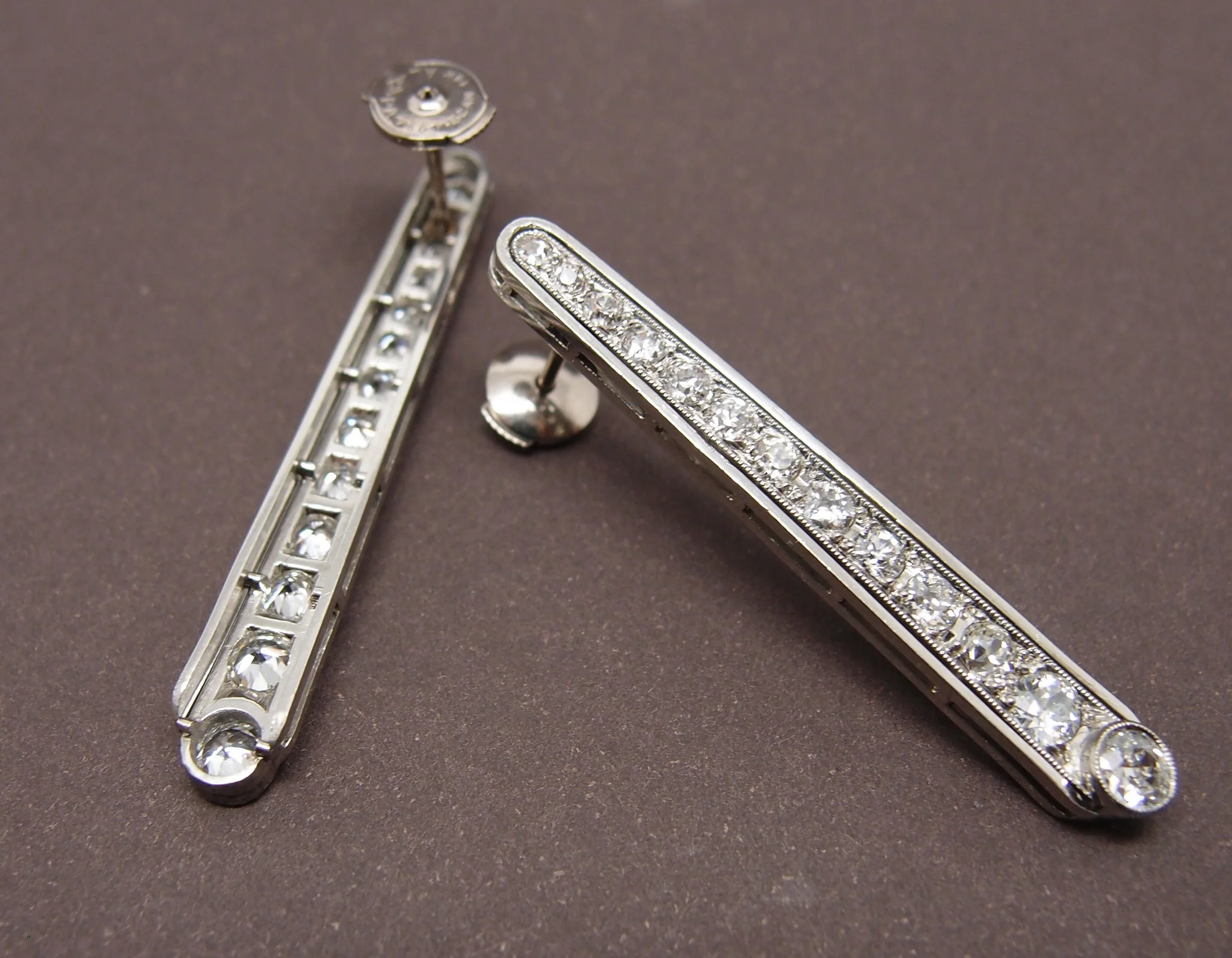 pendants doreilles 1930 platine et diamants - Image 3