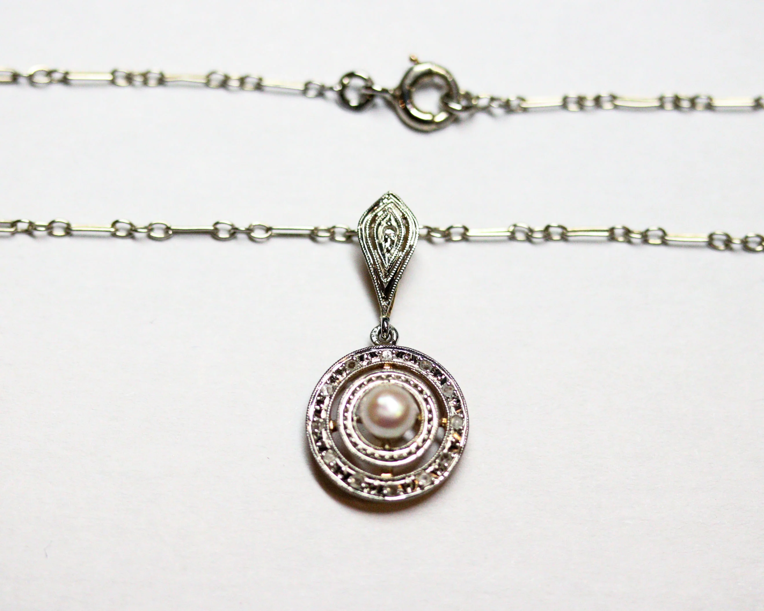 Pendentif Ancien Or, Perle et Diamants - Image 6
