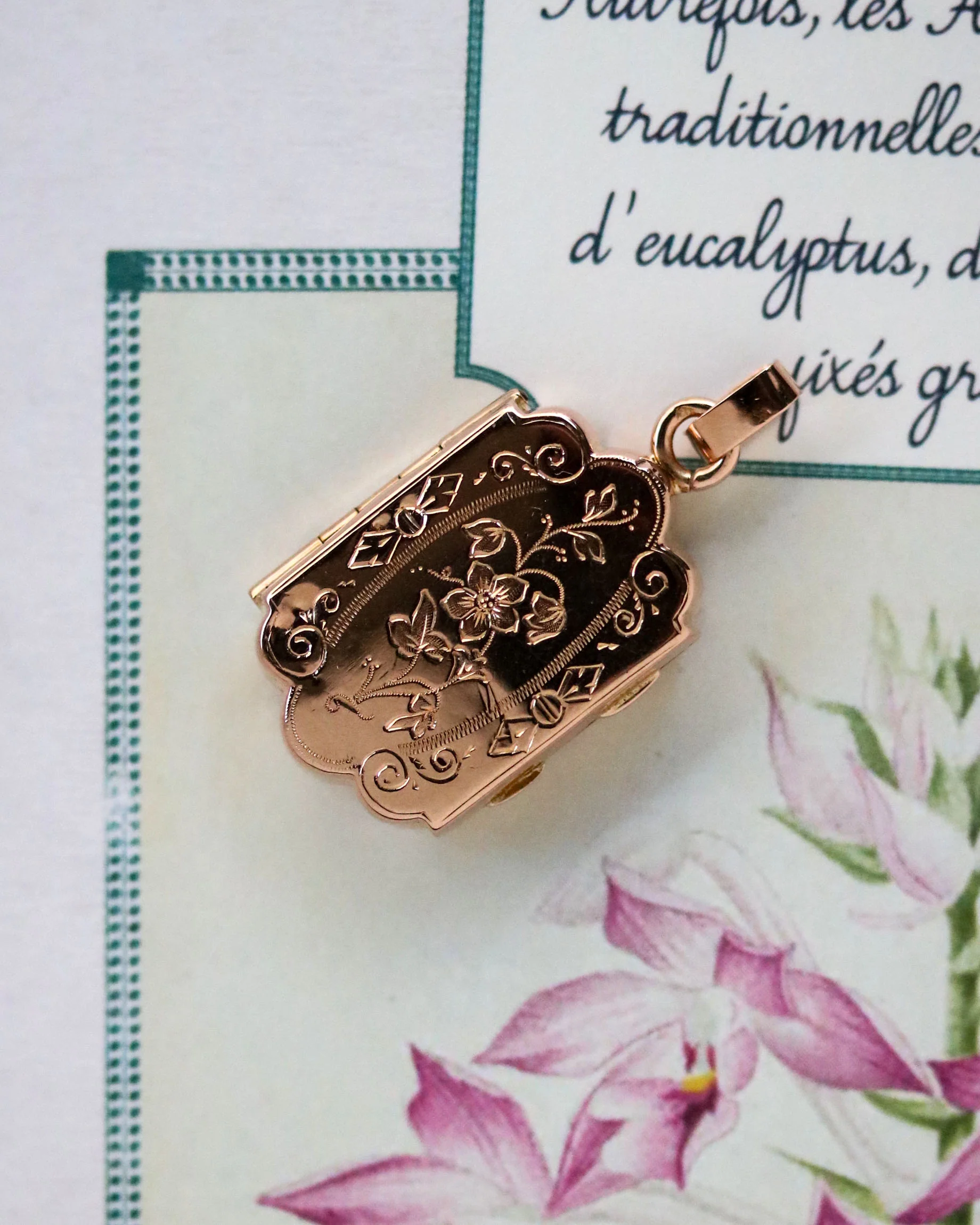 Pendentif Ancien Ouvrant Or Rose - Image 7