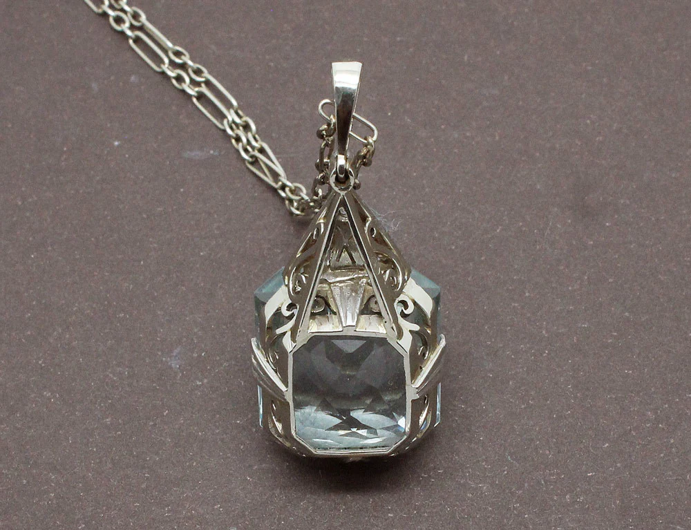 Pendentif Art Déco Aigue Marine - Image 3