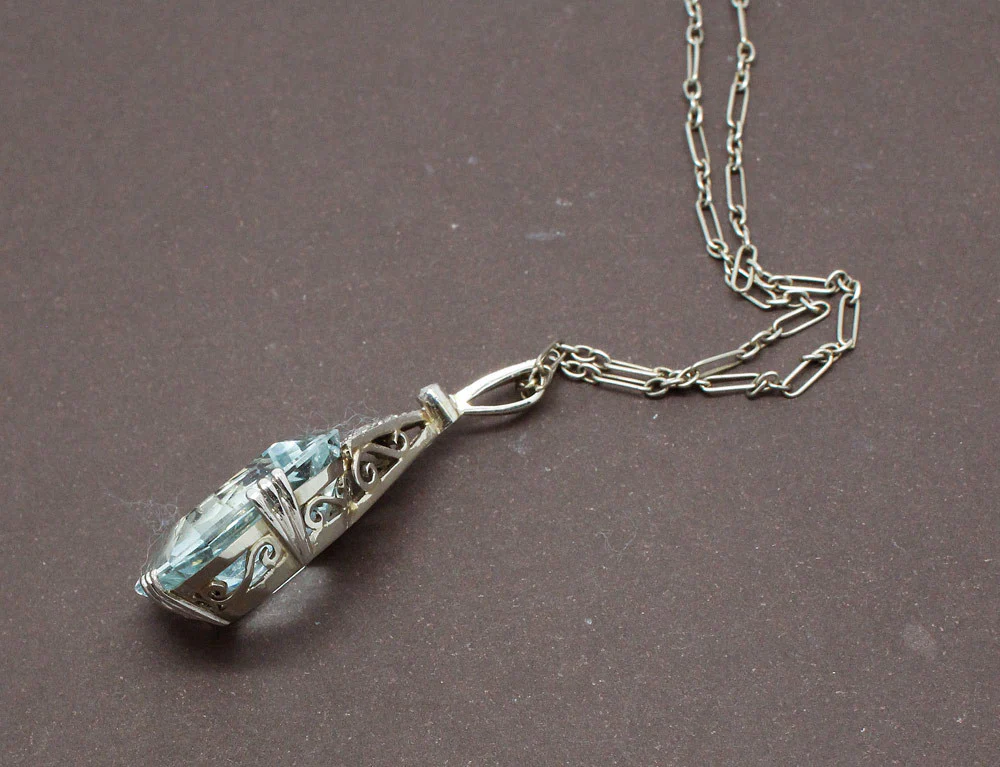 Pendentif Art Déco Aigue Marine - Image 5