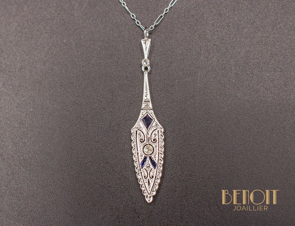 Pendentif Art Déco Diamants