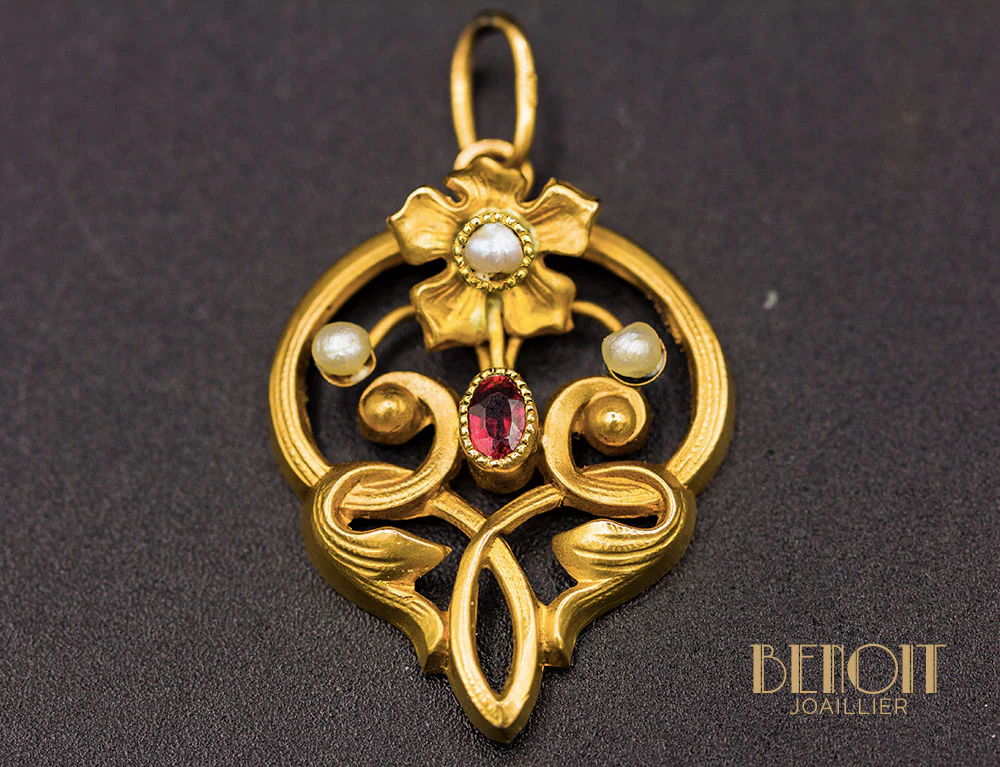 Pendentif Art Nouveau Or Jaune