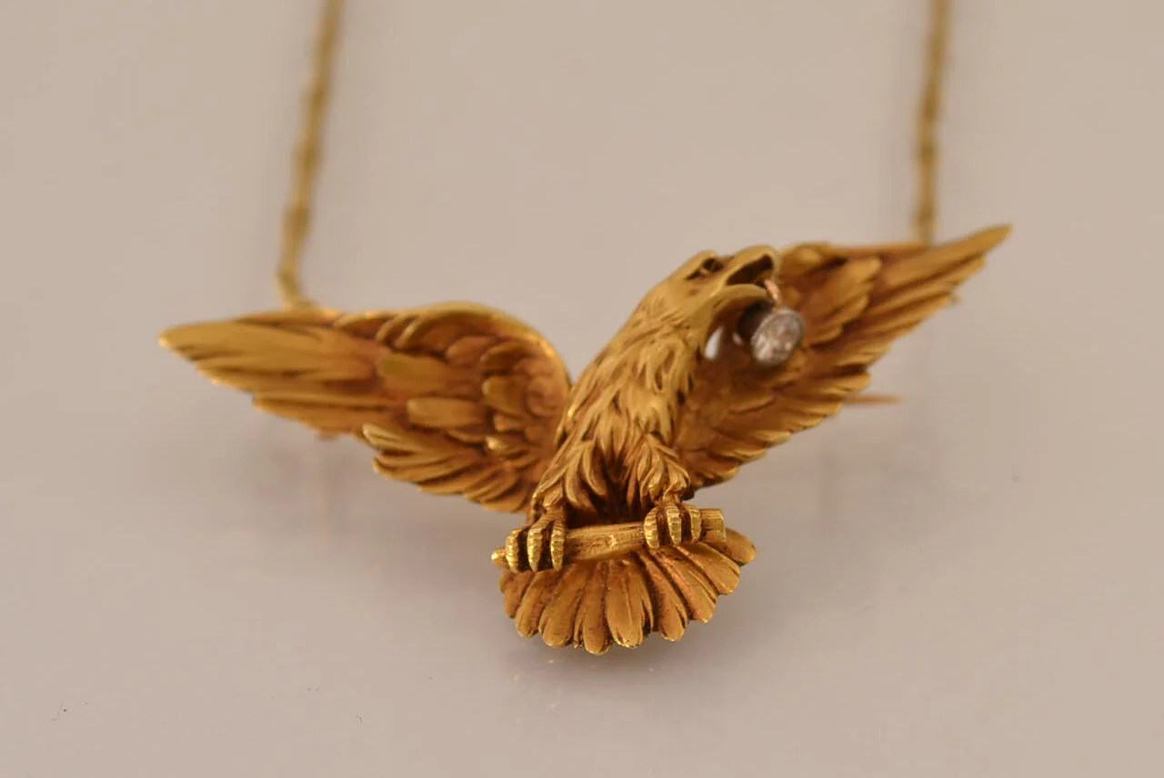 Pendentif / Broche Aigle XIX ème siècle - Image 3