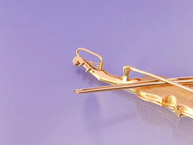 Pendentif / broche violon or et diamants - Image 3