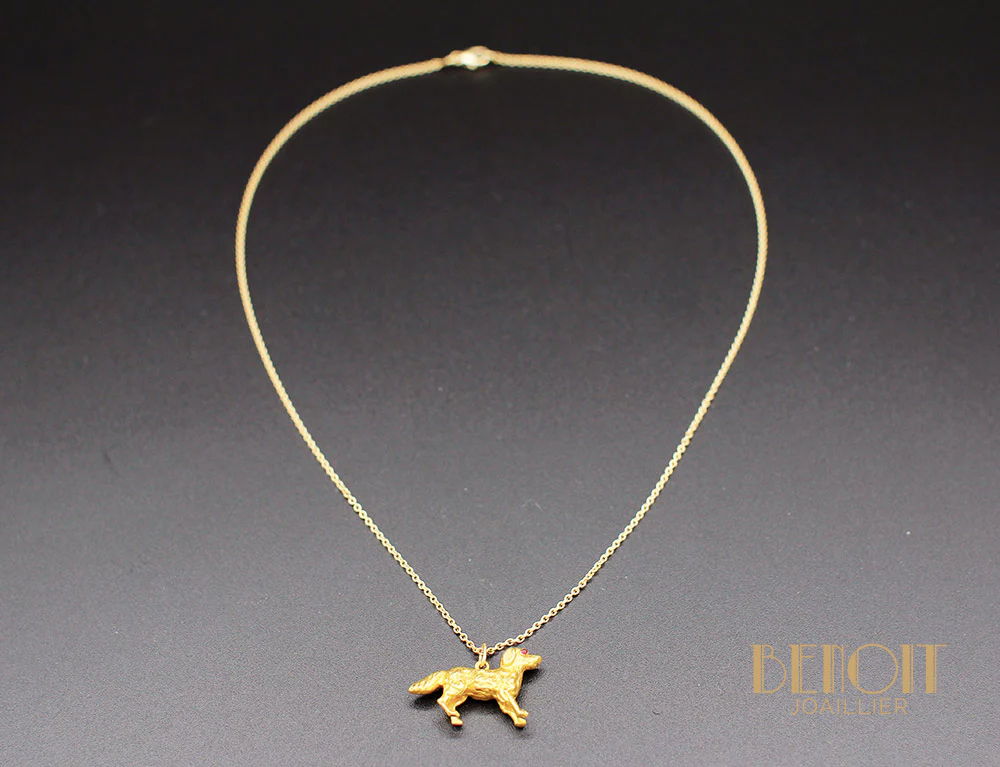 Pendentif "Chien" Or Grenats XIXe - Image 2