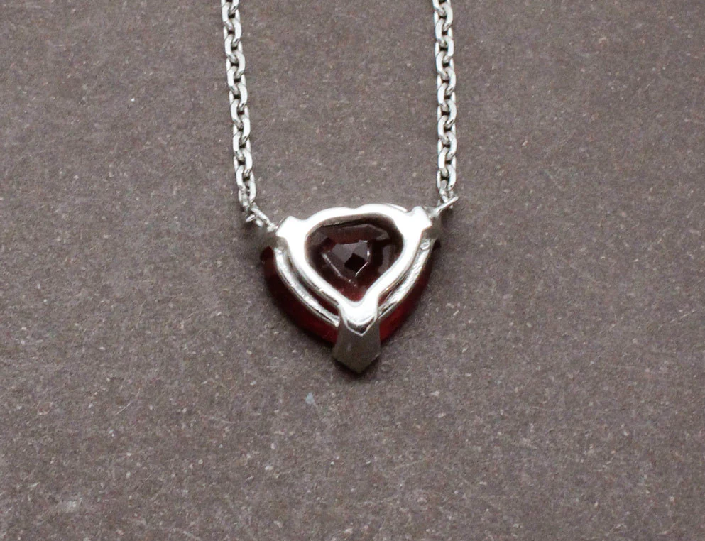 Pendentif Coeur Rubis Or Blanc - Image 3