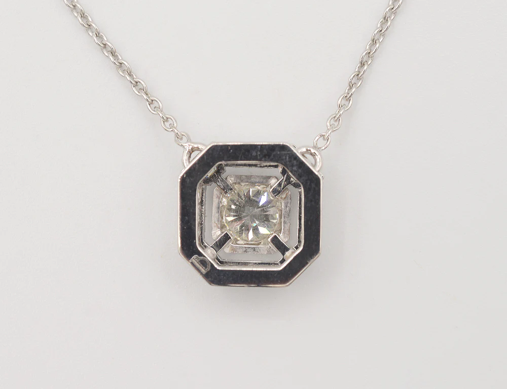 Pendentif Création Benoit Joaillier "Carré Pans Coupés" Diamant 0.57 ct - Image 3
