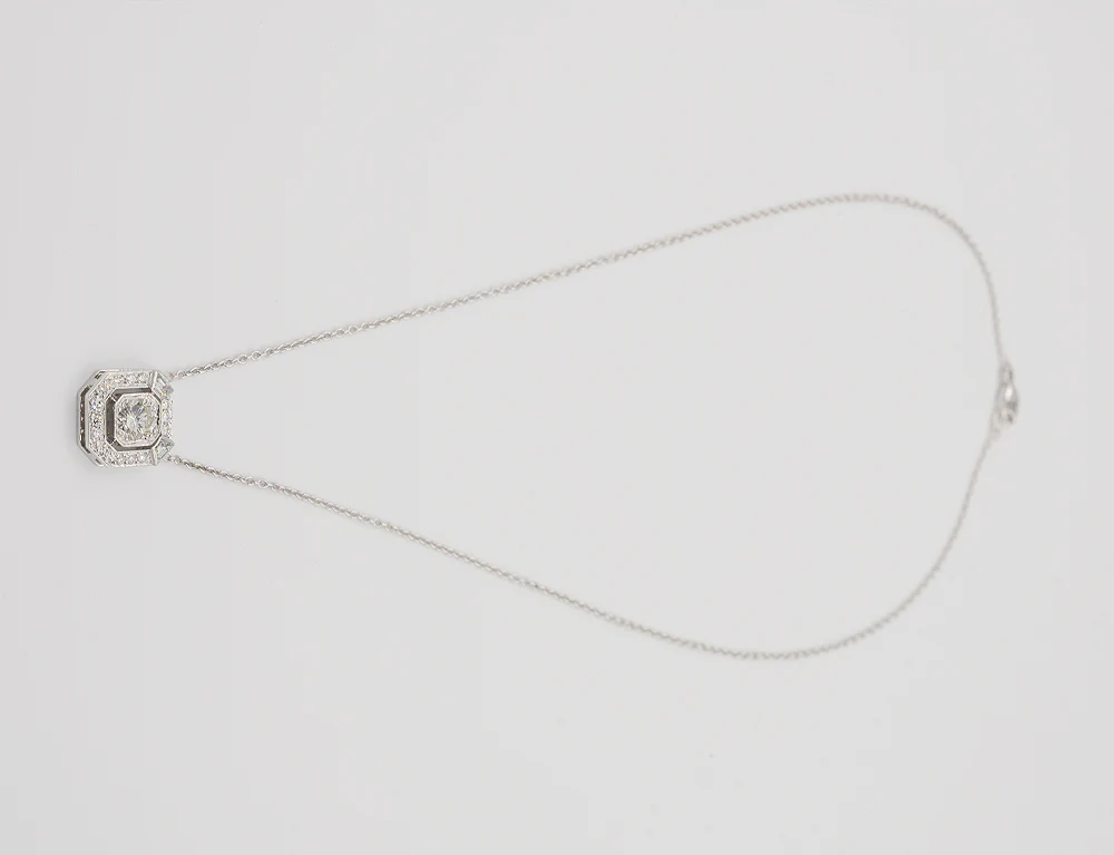 Pendentif Création Benoit Joaillier "Carré Pans Coupés" Diamant 0.57 ct - Image 4