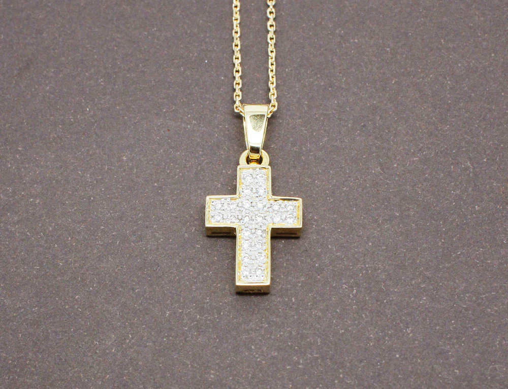Pendentif Croix en Or et Diamants - Image 2