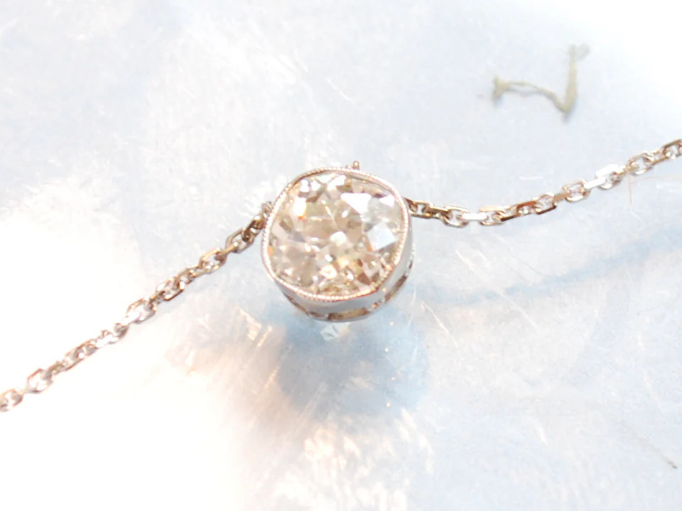 Pendentif diamant ART DECO en or et platine - Image 3