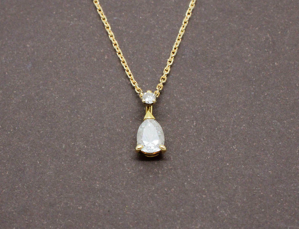 Pendentif Diamant Poire Or Jaune