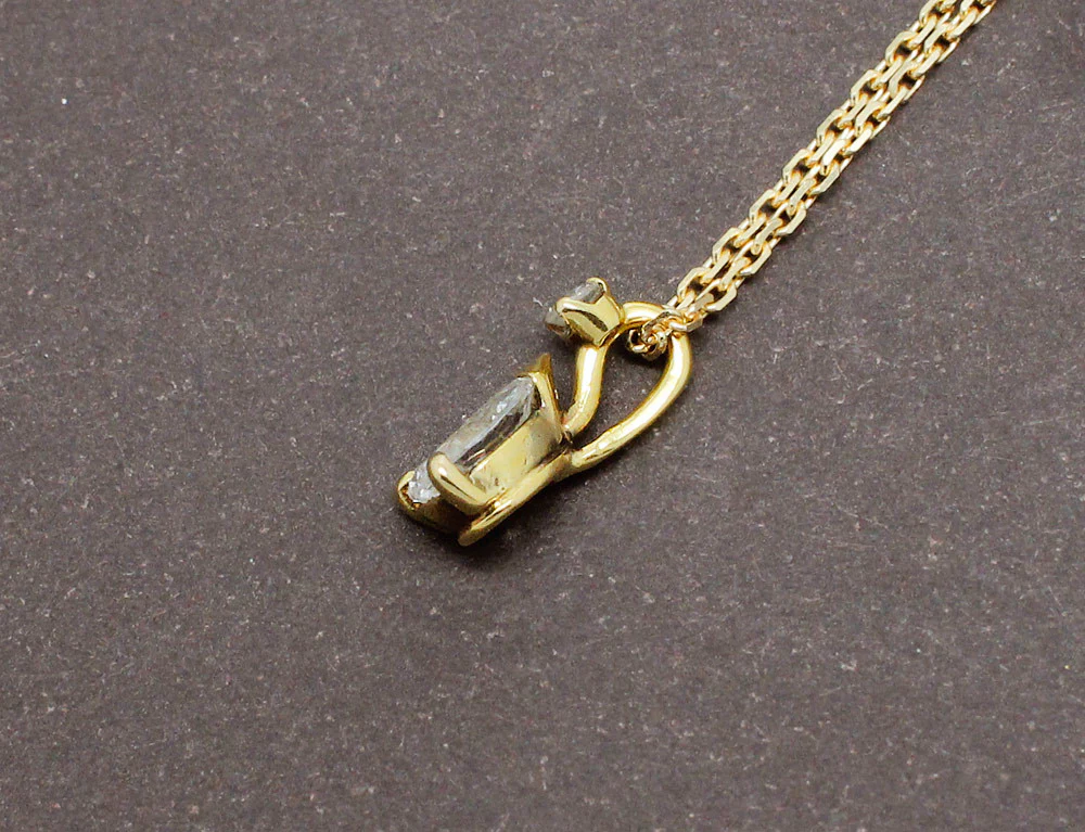 Pendentif Diamant Poire Or Jaune - Image 3