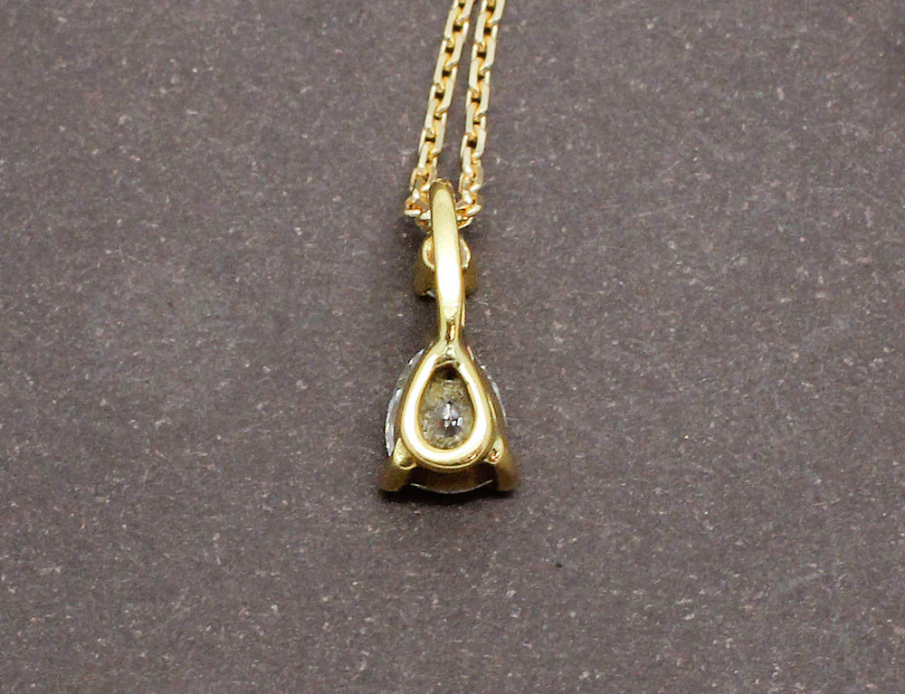 Pendentif Diamant Poire Or Jaune - Image 4