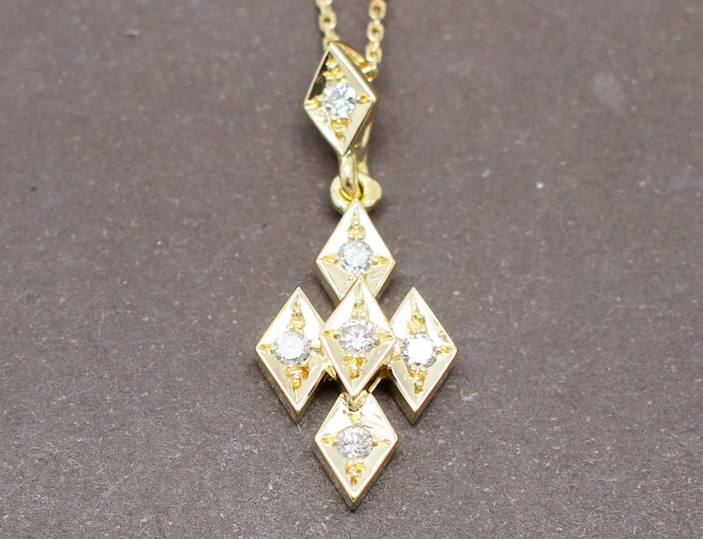 Pendentif Losanges Or et Diamants